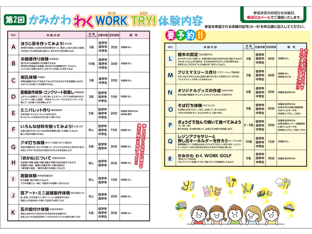 かみかわ わく WORK TRY