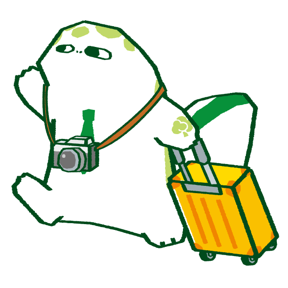旅行へ向かう公式キャラクター